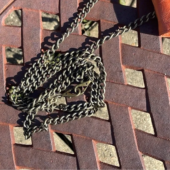 Vintage Hobo Orange Leather Distressed Crossbody Bag - Picture 3 of 7